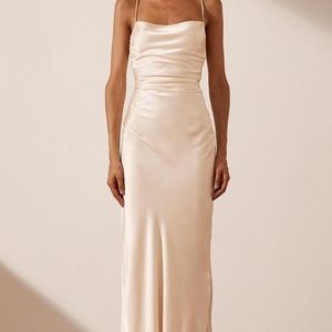Shona Joy La Lune Lace Back Maxi Dress - Cream